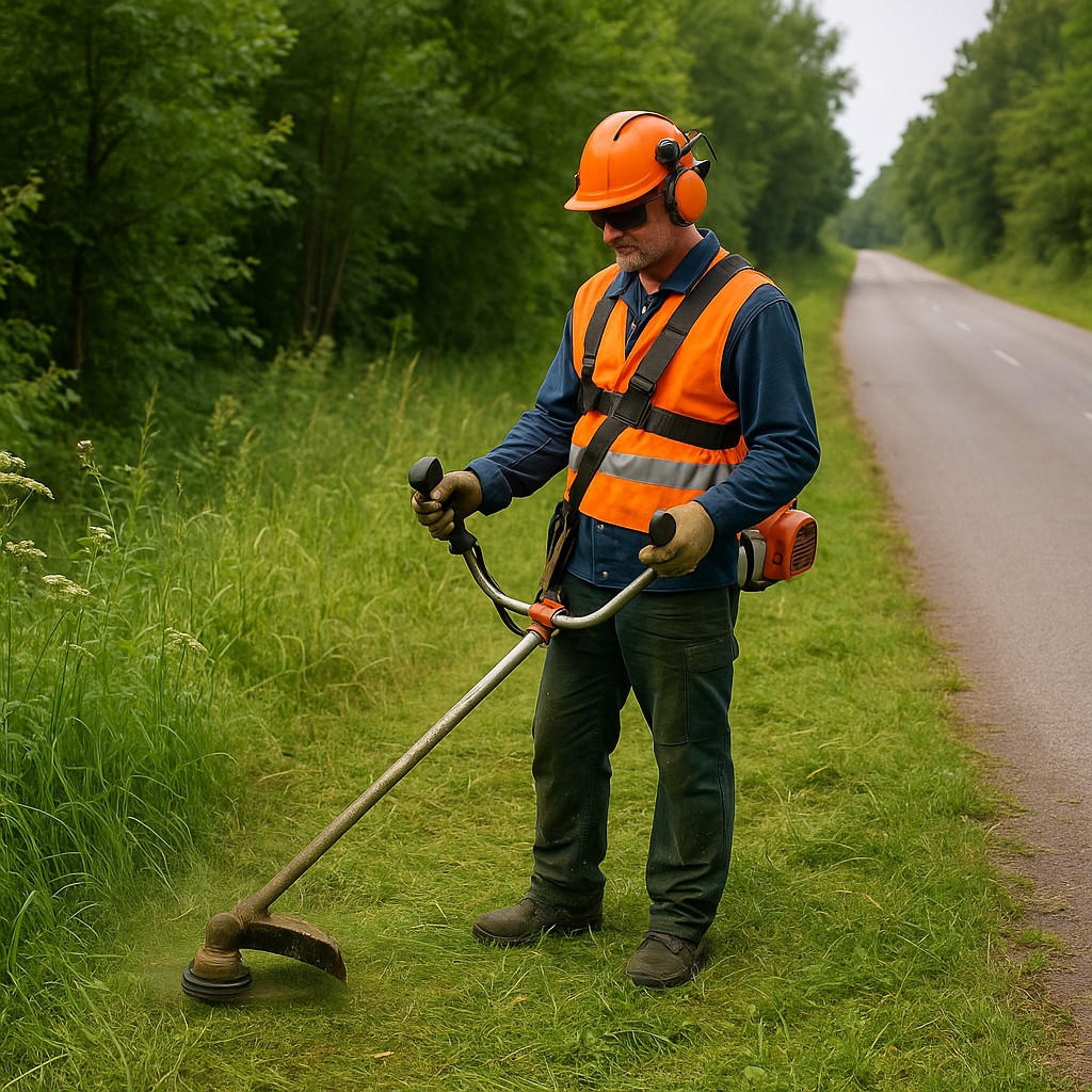 Košnja trave uz put